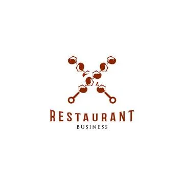 Satay restaurant logo design inspiration Stock Illustration