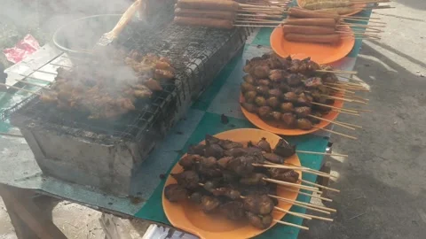 Satay seller Stock Footage 248899251