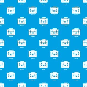 Satchel bag pattern vector seamless blue 스톡 일러스트
