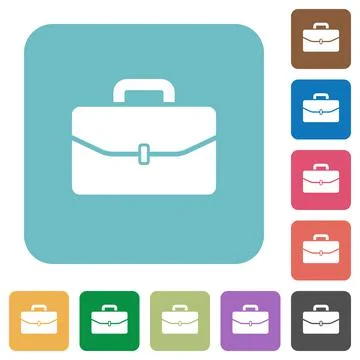 Satchel with one buckle rounded square flat icons Stock Illustration