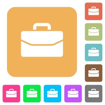 Satchel rounded square flat icons Stock Illustration