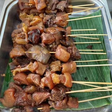 Sate kikil, with the basic ingredients of beef legs and mouth Stock Photos