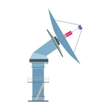 Satelite dish vector icon antenna radar illustration. Radio communication tec Stock-Illustration