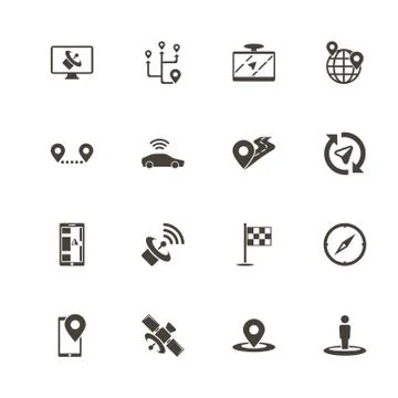 Satelite - Flat Vector Icons Stock Illustration