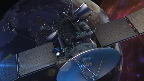 Satelite Fly-By Stock Footage 247094455