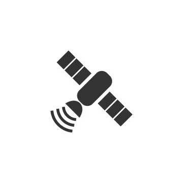 Satelite icon flat Stock Illustration