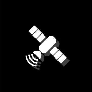 Satelite icon flat Stock Illustration