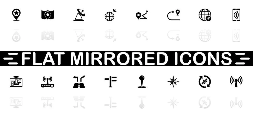 Satelite Navigation - Flat Vector Icons Stock Illustration