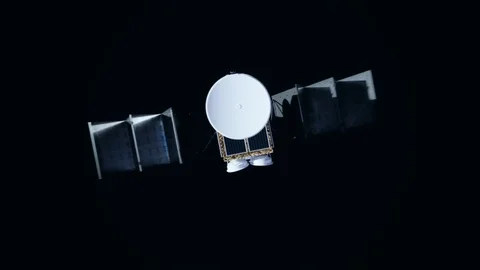 Satelite unfolding solar pannels Stock-Footage 82329451