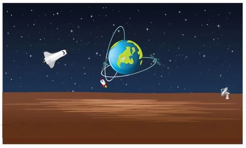 Satelite view from earth Stock Illustration
