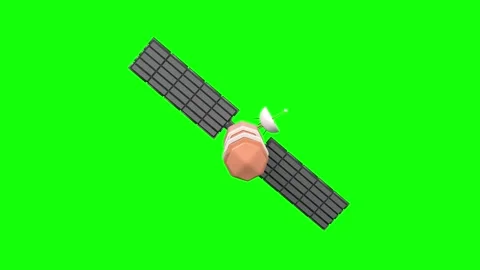 Satellite 3d icon motion. communication space satellite rotation 3d animation. Stock Footage 289565235