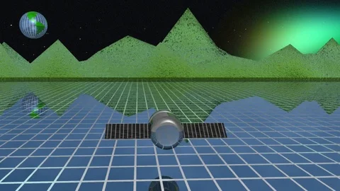 Satellite against the planet Stock Footage 106410564
