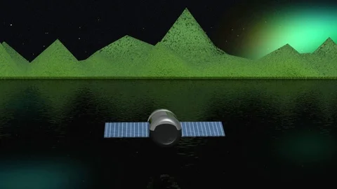 Satellite against the planet Stock Footage 106470060