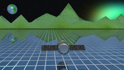Satellite against the planet Stock Footage 107490668