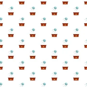Satellite and brown box repeating pattern background Stock Illustration