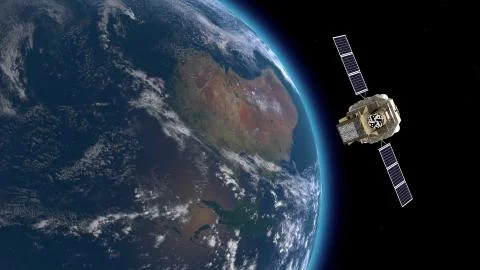 Satellite and earth Stock Illustration