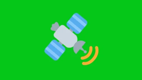 Satellite animation on green background Vídeo Stock 329398957