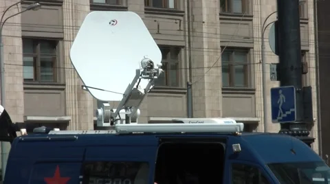 Satellite Antenna Stock Footage 6100097