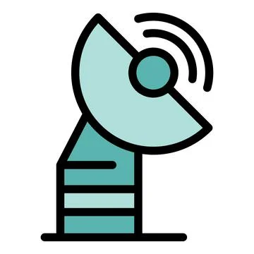 Satellite antenna icon vector flat Stock Illustration