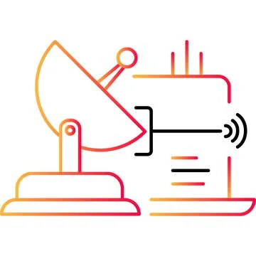 Satellite antenna remote control line icon vector Stock Illustration