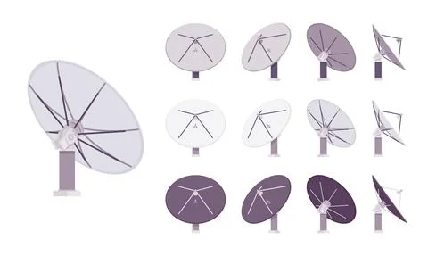 Satellite antenna set Stockillustratie