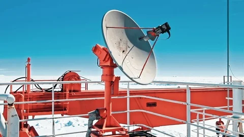 Satellite antenna on ship Video stock 85315484
