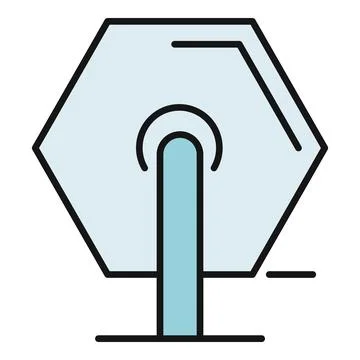 Satellite antenna transmitting global communication signal icon Stock Illustration