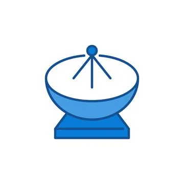 Satellite Antenna vector concept colored blue icon Stock-Illustration