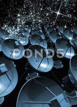 Satellite array, artwork Stock Illustration