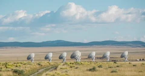 Satellite Array from Far in Heat Time Lapse Stock Footage 58328602