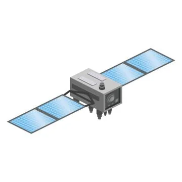 Satellite artificial communication wireless technology GPS . Spacecraft with Stock Illustration