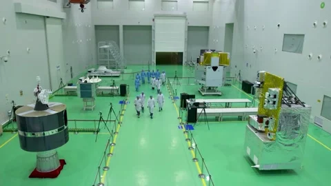 Satellite Assembly Plant Stock Footage 234494454