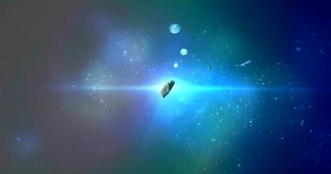 Satellite Asteroid And Moving Planets Stock Footage 108917780