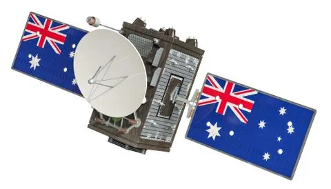 Satellite of Australia, 3D rendering Stock Illustration