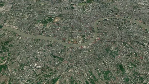 Satellite Bangkok map background loop. S... | Stock Video | Pond5