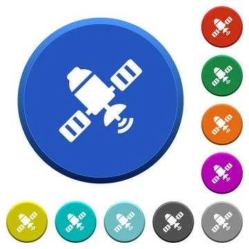 Satellite beveled buttons Stock Illustration