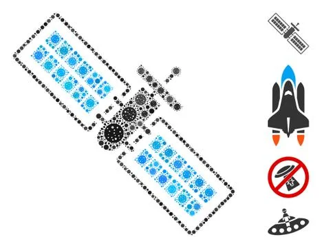 Satellite Collage of CoronaVirus Elements Stock Illustration