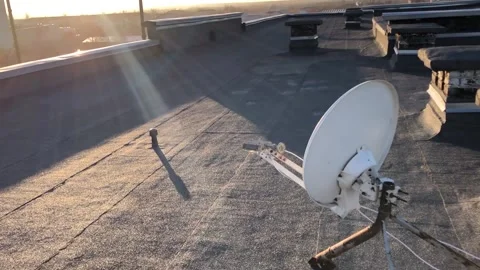 Satellite Communication Dish. Wireless Internet, Wireless Data Transfer. Sp.. Stock Footage 225033269