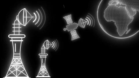 Satellite Communication with Earth Animation Vidéo 318109079