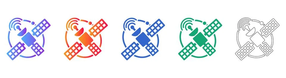 Satellite Communication Icon Set for Tech Projects イラスト素材