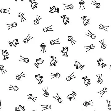 Satellite Communication Seamless Pattern Vector Illustrazione stock