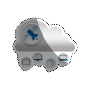 Satellite communication technology Illustrazione stock