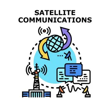 Satellite communications global network connecting users worldwide Stock Illustration
