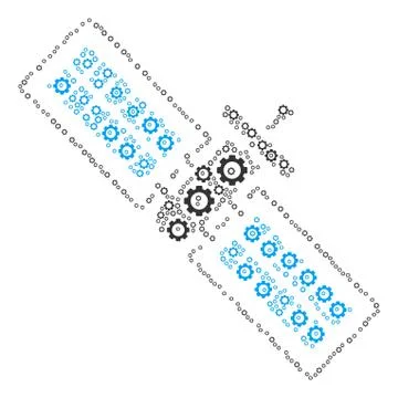 Satellite Composition of Cog Stock Illustration