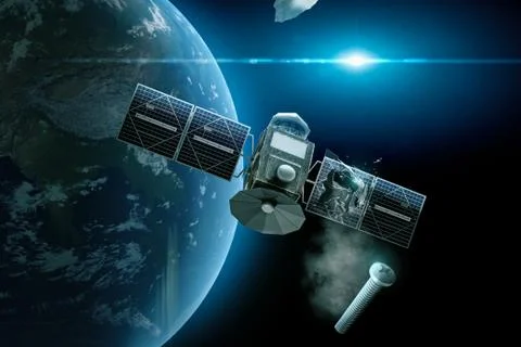 Satellite conflict Stock Illustration
