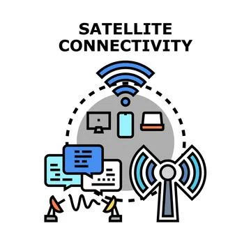 Satellite connectivity wireless network communication concept Stock Illustration