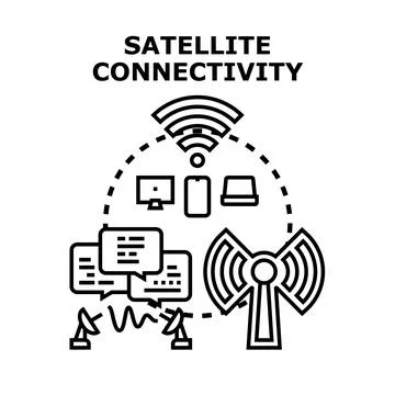 Satellite connectivity wireless network communication concept Ilustración de archivo
