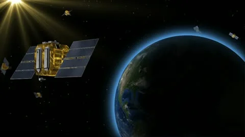 Satellite constellation animation Stock-Footage 12280777