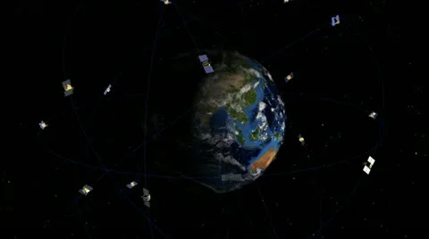Satellite constellation animation Stock-Footage 12281166