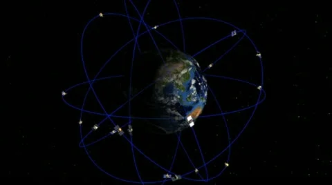 Satellite constellation animation Video stock 12281777
